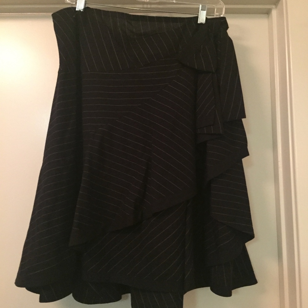 DKNY Pinstripe Asymmetrical Skirt